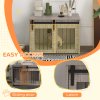 PawHut Dog Crate Furniture, Dog House Furniture Style for Medium Breeds, Pet Kennel with Removable Cushion for Indoor Use, 80 x 54 x 57cm, Brown