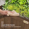 Outsunny Wood Planter with Trellis for Climbing Plants, Raised Bed, Planter Box with Drainage Holes to Grow Vegetables, Herbs and Flowers for Garden, Patio, Yard, Brown