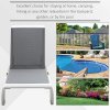 Outsunny Portable Outdoor Chaise Lounge Sun Lounger with Adjustable Back, Breathable Texteline, Light Grey