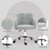 HOMCOM Office Chair, Teddy Fleece Swivel Computer Desk Chair, Makeup Vanity Seat with Adjustable Height for Home Study Bedroom, Grey
