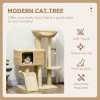 PawHut 95cm Cat Tree for Indoor Cats, Cat Tower with Scratching Posts, Ramp, Condo, Toy Balls, Platform, Bed, Ramp - Beige