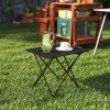 Outsunny Folding Camping Table, Lightweight Metal Picnic Table with Carry Bag, Foldable Table for Outdoor Camping, Picnic, Hiking, BBQ, Fishing, Black