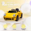 AIYAPLAY Licensed RUF CTR 2017 Electric Car for Kids, Ride On Car 12V Battery Powered Kids Electric Vehicle with Remote Control, Soft Start, MP3 Player, LED Lights, Horn, Yellow