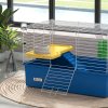 PawHut Guinea Pig Cage Chinchillas Rabbit Small Animal Cage with Ramp, Dish, Water Bottle, 71 x 46 x 47cm, Blue