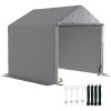 Outsunny 2 x 2 x 2 m Garden Shed Tent, Outdoor Storage Shed for Bike Motorbike Tool with Galvanised Steel Frame, Waterproof & UV-Resistant, Grey