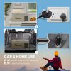 Outsunny 16L Car Refrigerator,  Portable Compressor Camping Fridge Freezer with 12/24V DC and 100-240V AC for Car, RV and Camping Use, Down to -20°C, Khaki