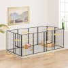 PawHut Dog Pen, 12 Panel Puppy Pen, Steel Dog Playpen, for Medium Breeds, 100cm Tall, Black