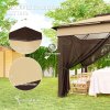 Outsunny 3 x 3(m) Pop Up Gazebo with Netting and Carrying Bag, Party Tent Instant Event Shelter, Height Adjustable and UV-Resistant, for Garden, Patio, Beige