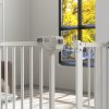 PawHut Dog Gate Stair Gate Pressure Fit Pets Barrier Auto Close for Doorway Hallway, 74-94cm Wide Adjustable, White