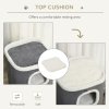 PawHut Cat Barrel Scratching Post Cat Tree for Indoor Cats Kitten Climbing Frame Pet Play Tower Soft Plush & Lamb Fleece Grey