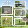 PawHut Walk-in Chicken Run, Galvanised Chicken Coop with Water-Resistant and UV-Resistant Cover, Feeding Door, Hanging Feeder, Perch, Hen Poultry House, for 6-8 Chickens, Ducks, Rabbits, Geese