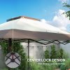 Outsunny 3.6 x 3.6 m Pop up Gazebo with Netting and Wheeled Carry Bag, UPF50+ Height Adjustable Party Tent Instant Canopy Sun Shade Shelter, Khaki
