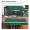 Outsunny 3 x 2m Manual Window Awning Canopy Garden Outdoor Shelter Patio Sun Shade UV Blocker Light Weight Aluminium Frame w/ Hand Crank Green