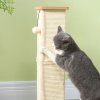 PawHut Cat Scratching Post, 67cm Cat Scratcher with Sisal Scratching Post, Track Ball Toy, Hanging Ball, 3 in 1 Cat Scratcher Post for Indoor Kittens