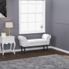 HOMCOM Small-sized Bed End Side Chaise Lounge Sofa Window Seat Arm Bench Wooden Leg Fabric Cover (Grey)