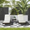 Outsunny 3-piece PE Rattan Sun Lounger Set with Adjustable 5-Position Recliner, Patio Chaise Lounge Chair Set with Cushions, Headrests, Glass Top Square Coffee Table, Brown