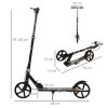 HOMCOM Kids Scooter, Foldable Stunt Scooter with Adjustable Height, Brake for Ages 7-14 Years - Black