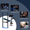 HOMCOM Adjustable Weight Bench with Leg Developer Barbell Rack for Lifting and Strength Training Multifunctional Workout Station for Home Gym Fitness, Black