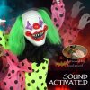Outsunny Life Size Stackable Halloween Animated Clown with Red Light Up Eyes, Sound Activated Scary Halloween Decorations, Battery Operated, Indoor Party Props