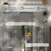 Outsunny 6 x 2.5ft Polycarbonate Greenhouse, Walk-In Green House with Sliding Door, 5-Level Roof Vent, Rain Gutter, Garden Plants Grow House with Aluminium Frame and Foundation, Dark Grey