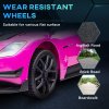 AIYAPLAY Maserati GT2 Licensed 12V Electric Car for Kids, Kids' Electric Ride on with Suspension System, Remote Control, USB, Music, Horn, Lights, Auxiliary Wheels, for Ages 3-5 Years, Pink