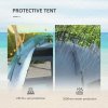 Outsunny Pop Up Tent Beach Tent for 2-3 Person, UPF15+ Easy Set Up Sun Shelter with Extended Floor, Sandbags, Mesh Windows and Carry Bag, Light Blue