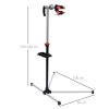 HOMCOM Bike Repair Stand Workstation, Bicycle Maintenance Workstand, Height Adjustable, with Tool Tray & 360 Rotating Adjustable Clamp for Home Mechanic Workshop