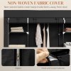 HOMCOM Portable Wardrobe, Foldable Fabric Wardrobe, 150 x 43 x 162.5cm, Clothes Storage Organiser with Hanging Rail, Shelves, Fabric Cover for Bedroom, Black