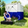 Outsunny Pop Up Gazebo with Sides, 2m x 2m Easy 1 Person Setup Party Tent with Carry Bag, Stakes, Ropes, Folding Multifunctional Instant Shelter, Dark Blue and White