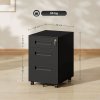 Vinsetto Metal Mobile File Cabinet with Wheels, Lockable 3 Drawer Filing Cabinet for A4, Legal, Letter, Under Desk Storage Unit with Pre-Assembled Body for Home Office, 39 x 48 x 60cm, Black
