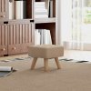 HOMCOM Modern Tufted Footstool, Fabric Foot Stool with Rubber Wood Legs, Padded Seat, for Living Room, Bedroom, Entryway
