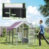 PawHut Chicken Run, Large Wooden Walk In Chicken Coop with Waterproof Cover, Split Door, 2 Nesting Boxes, 2 Roosting Bars, Poultry Hen Cage for 6-8 Chickens, Ducks, Geese, Rabbits, 1.7 x 1.8 x 1.8 m