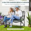 Outsunny Set of 2 Outdoor Garden Patio 2-3 Seater Bench Swing Chair Cushion Seat Pad Mat Replacement 120L x 50W x 5T cm - Green Stripes