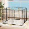 PawHut Dog Pen, 8 Panel Puppy Pen, Steel Dog Playpen, for Large Breeds, 100cm Tall, Black
