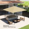 Outsunny 3 x 3(m) Gazebo Canopy Replacement Cover, Garden Gazebo Roof Replacement with Drain Holes, Water Resistant PVC Coating, 370g, UPF30+, TOP COVER ONLY