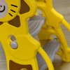 AIYAPLAY Kids Slide 3 in 1 Freestanding Toddler Slide with Climber, Basketball Hoop, Basketball, Lion-Themed for Ages 18-36 Months - Yellow