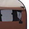 PawHut Foldable Pet Carrier for Miniature Dogs, Portable Cat Carrier Bag Soft Side Fabric Dog Crate with Removable Mat, Breathable Mesh, Ground Stakes, 46L x 36W x 41H cm - Brown