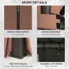 Outsunny 3 x 3.7m Outdoor Hardtop Gazebo Canopy Aluminium Frame with 2-Tier Roof & Mesh Netting Sidewalls for Patio, Dark Brown