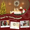 HOMCOM 60cm/ 24inch Prelit Christmas Wreath with 35 Warm White LED Lights, Timer, Battery Operated, Flocked Winter Door Wreath with All Realistic Branches, Silver Tone Glitter for Home Decorations