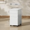 Vinsetto 3-Drawer Filing Cabinet with Lock, Mobile Steel File Cabinet for A4, Legal and Letter Size, Under Desk Drawers with Pre-Assembled Body for Home Office, 30 x 43.5 x 60 cm, White