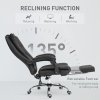 Vinsetto Office Chair, Microfibre Reclining Computer Desk Chair with Footrest and Adjustable Height, Swivel Wheels for Home Office, Black