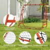 HOMCOM Football Rebounder Net, Adjustable Kickback Target Goal Teens Adults Training Aid for Multi-Sports Practise, Red