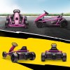 HOMCOM 24V Electric Go Kart for Kids, Drifting Ride-On Racing Go Kart with Slow Start, Music, Horn Honking and Safety Belt, for 8-12 Years Old, Pink
