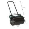 Outsunny Combination Push/Tow Lawn Roller Filled with 38L Sand (62kg) or Water, Great for the Garden 32 x 50cm Roller, Dark Green