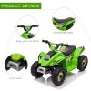 HOMCOM 6V Kids Electric Ride on Car All Terrain Vehicle Toy Quad Bike w/ Forward Reverse Functions Toddlers for 18-36 Months Old Green