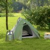 Outsunny 1-2 Man Camping Tent, Double Layer Dome Tent with 2000mm Waterproof Rainfly and Carry Bag, Lightweight for Fishing, Travel, Hiking, Sports, Festival, Green