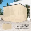 Outsunny 3 x 3(m) Pergola with Retractable Roof Canopy and Curtains, Metal Frame Garden Gazebo Outdoor Sun Shade Shelter for Grill, Patio, Deck, Khaki