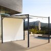 Outsunny 3 X 3 Meters Pergola with Retractable Roof, Garden Gazebo with Adjustable Sun Shade Canopy and Steel Frame, Cream White