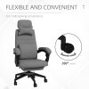 Vinsetto Office Chair, Ergonomic Desk Chair, High Back Fabric Work Chair with 160° Reclining Backrest, Retractable Footrest, Neck and Lumbar Pillow for Home and Study, Dark Grey