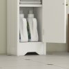 HOMCOM Small Bathroom Storage Cabinet, Freestanding Toilet Roll Holder, Slim Bathroom Cabinet with Adjustable Shelf for Small Spaces, White